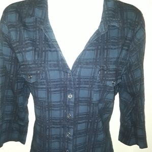 Blue plaid casual shirt